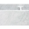 36" Stone 60/40 Double Bowl Farmhouse Kitchen Sink, Smooth Reversible Apron Front, Carrara Marble, White, KF362010DB-NLP-6040-CW