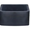 17" Stone Farmhouse Kitchen Sink, Curved Apron Front, Black Lava, Black, KFCF171810-BL