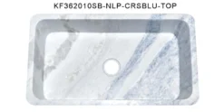 36" Stone Farmhouse Kitchen Sink, Smooth Reversible Apron Front, Crystal Blue Quartzite, KF362010SB-NLP-CRSBLU
