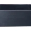24" Stone Farmhouse Kitchen Sink, Smooth Reversible Apron Front, Black Lava, Black, KF242010-BL