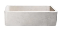 36" Stone Farmhouse Kitchen Sink, Smooth Reversible Apron Front, Cantera Beige Marble, KF362010SB-NLP-CB