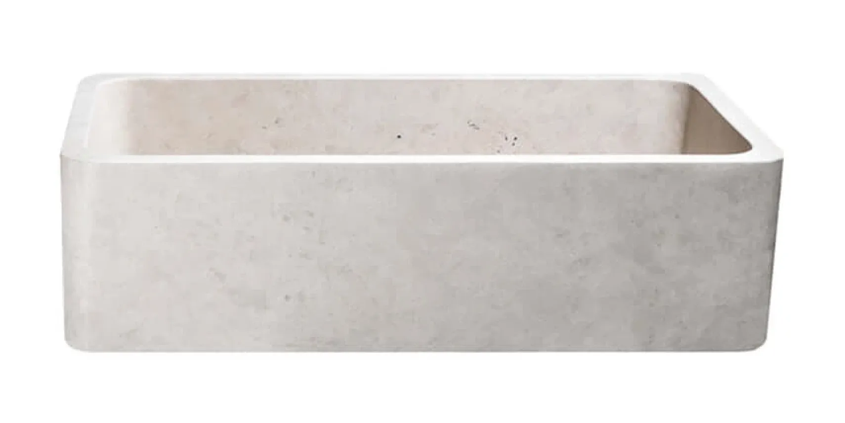 36" Stone Farmhouse Kitchen Sink, Smooth Reversible Apron Front, Cantera Beige Marble, KF362010SB-NLP-CB