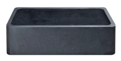 36" Stone Farmhouse Kitchen Sink, Smooth Reversible Apron Front, Black Granite, Black, KF362010SB-NLP-BK