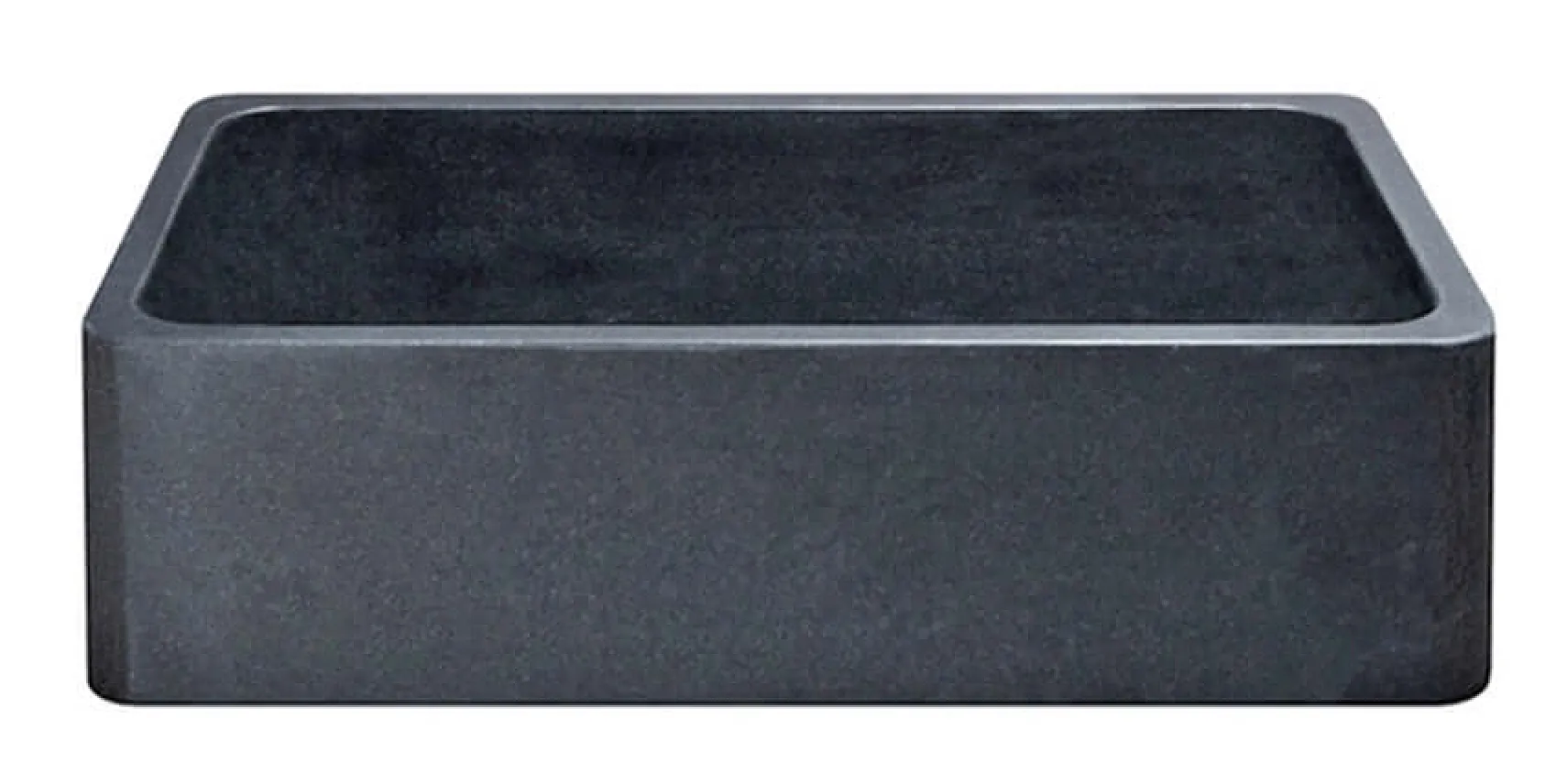36" Stone Farmhouse Kitchen Sink, Smooth Reversible Apron Front, Black Granite, Black, KF362010SB-NLP-BK
