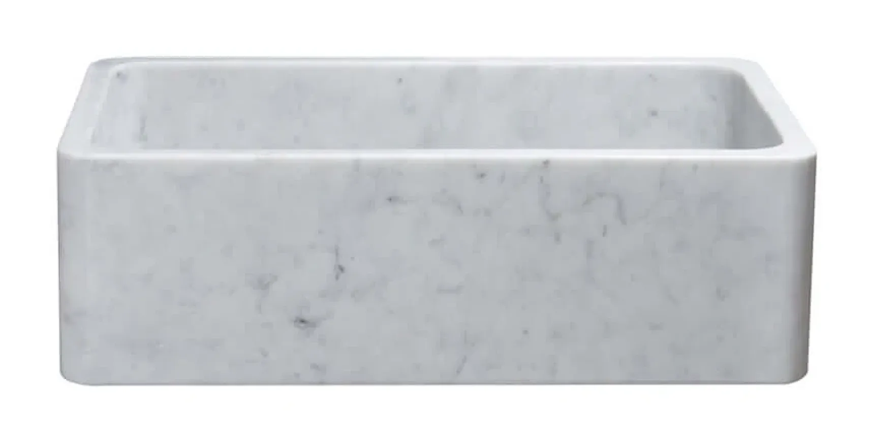 33" Stone Farmhouse Kitchen Sink, Smooth Reversible Apron Front, Carrara Marble, White, KF332010SB-NLP-CW