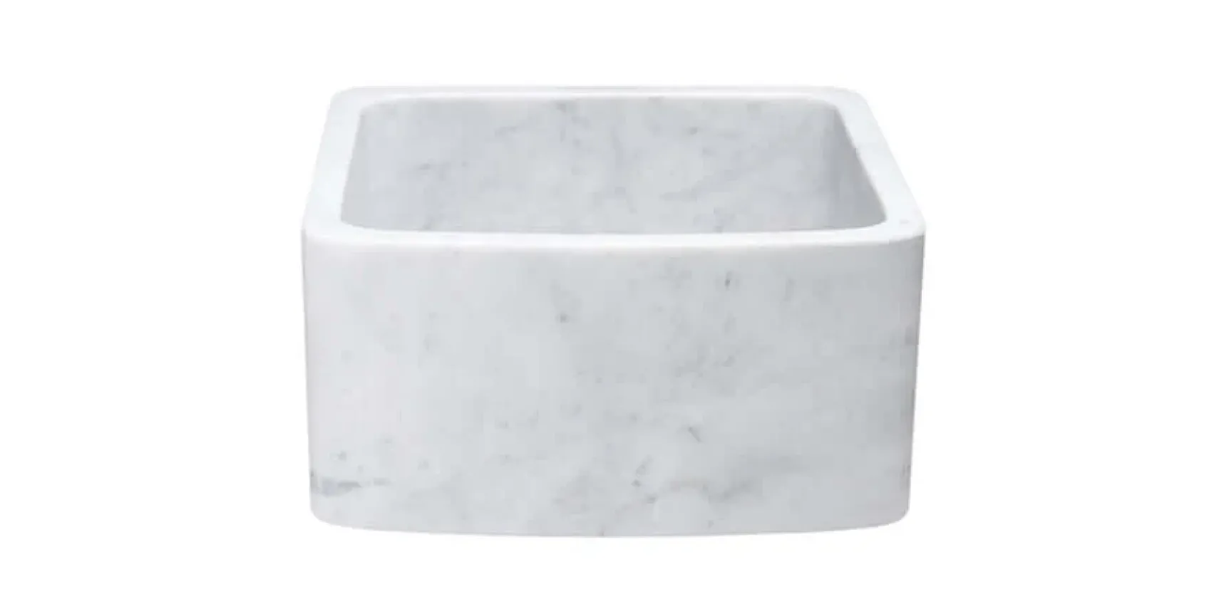17" Stone Farmhouse Kitchen Sink, Curved Reversible Apron Front, Carrara Marble, White, KFCF171810-CW
