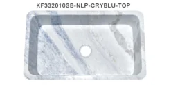 33" Stone Farmhouse Kitchen Sink, Smooth Reversible Apron Front, Crystal Blue Quartzite, KF332010SB-NLP-CRSBLU