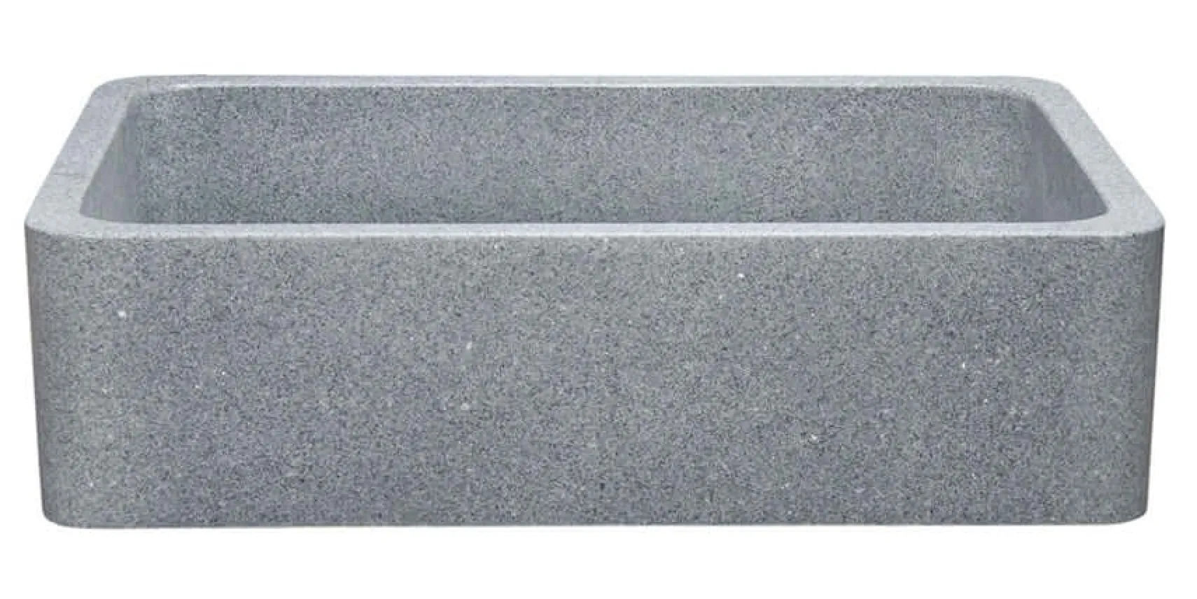 42" Stone Farmhouse Kitchen Sink, Smooth Reversible Apron Front, Mercury Granite, Gray, KF422010SB-NLP-M