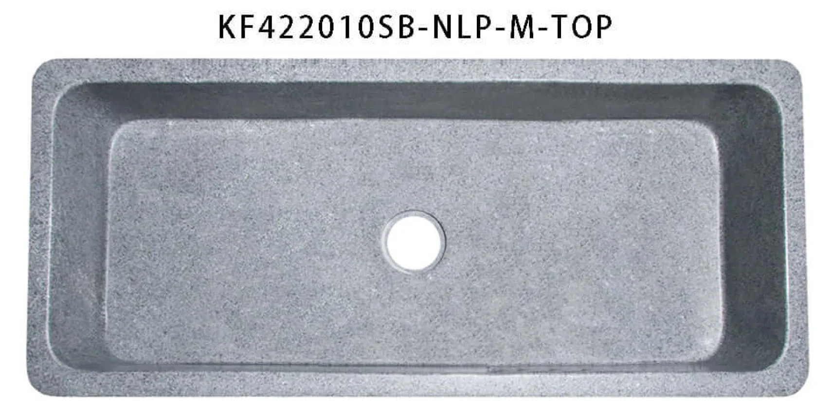 42" Stone Farmhouse Kitchen Sink, Smooth Reversible Apron Front, Mercury Granite, Gray, KF422010SB-NLP-M