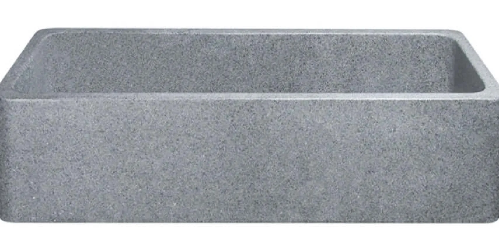 48" Stone Farmhouse Kitchen Sink, Smooth Reversible Apron Front, Mercury Granite, Gray, KF482210SB-NLP-M
