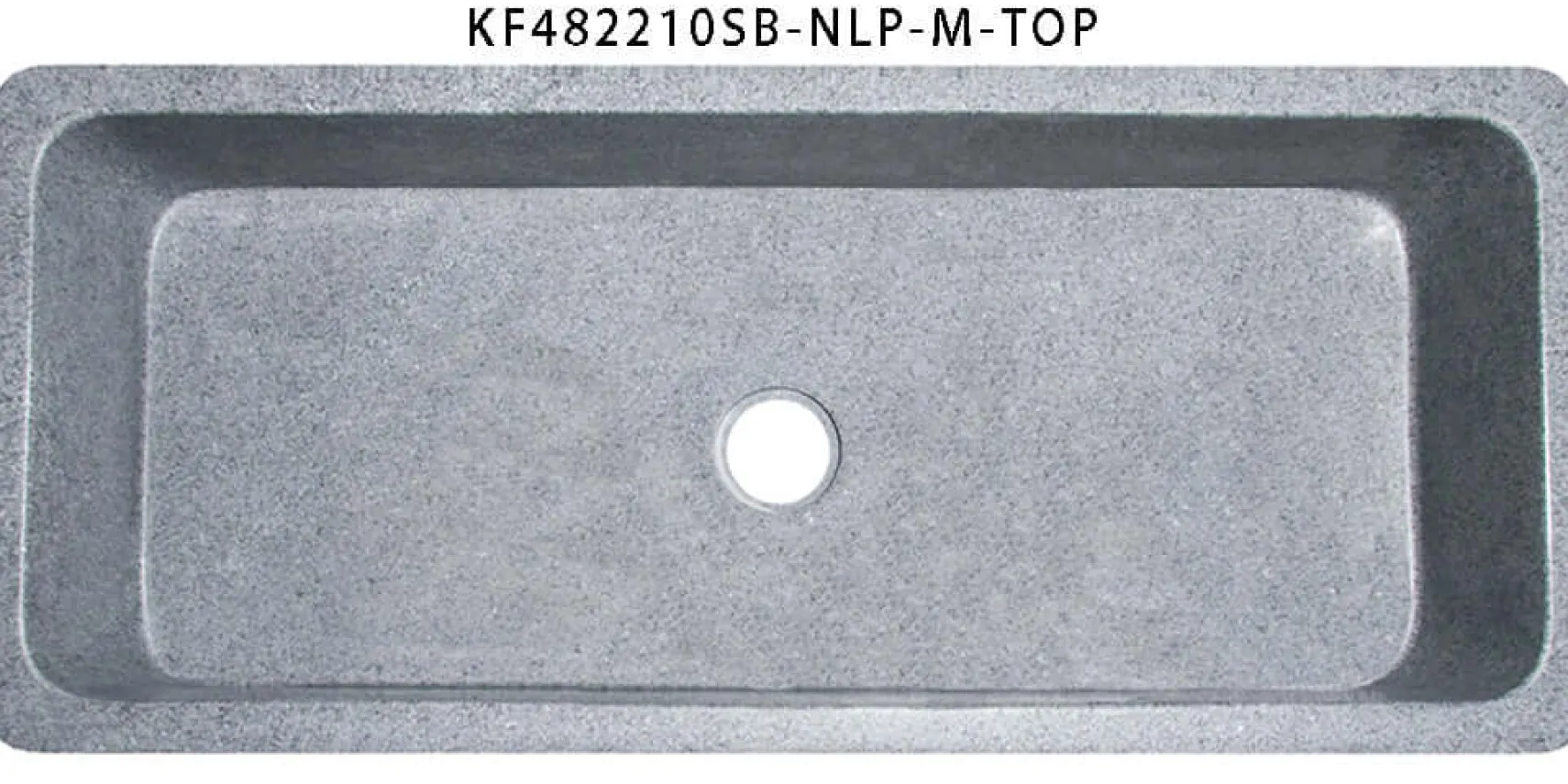 48" Stone Farmhouse Kitchen Sink, Smooth Reversible Apron Front, Mercury Granite, Gray, KF482210SB-NLP-M