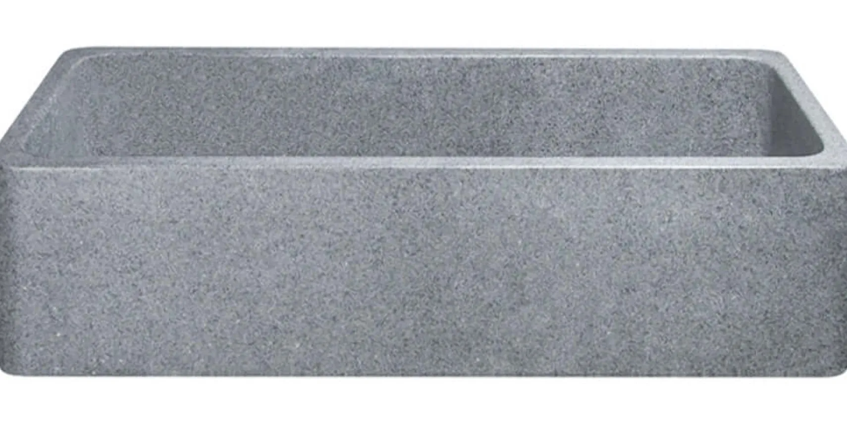 48" Stone Farmhouse Kitchen Sink, Smooth Reversible Apron Front, Mercury Granite, Gray, KF482210SB-NLP-M