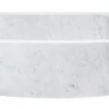 24" Stone Farmhouse Kitchen Sink, Curved Reversible Apron Front, Carrara Marble, White, KFCF242110-CW