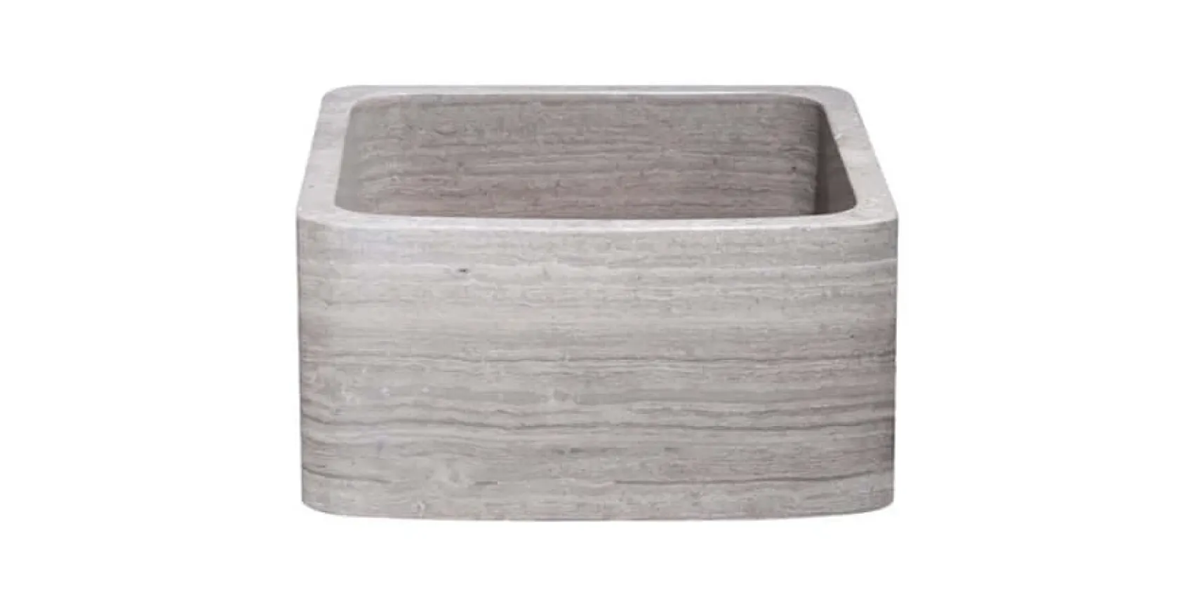 17" Stone Farmhouse Kitchen Sink, Curved Reversible Apron Front, Stratus Marble, Gray, KFCF171810-STDM