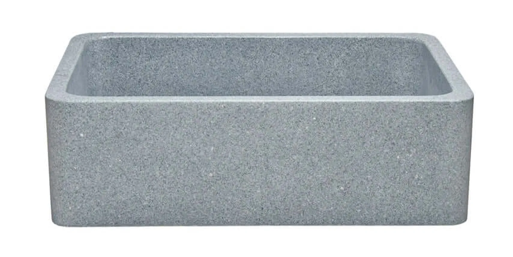 30" Stone Farmhouse Kitchen Sink, Smooth Reversible Apron Front, Mercury Granite, Gray, KF302010SB-NLP-M
