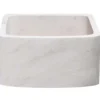17" Stone Farmhouse Kitchen Sink, Curved Reversible Apron Front, Crema Lyon Limestone, Beige, KFCF171810-CL