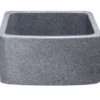 17" Stone Farmhouse Kitchen Sink, Curved Reversible Apron Front, Mercury Granite, Gray, KFCF171810-M