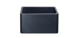 17" Stone Farmhouse Kitchen Sink, Smooth Reversible Apron Front, Black Lava, Black, KF171710-BL