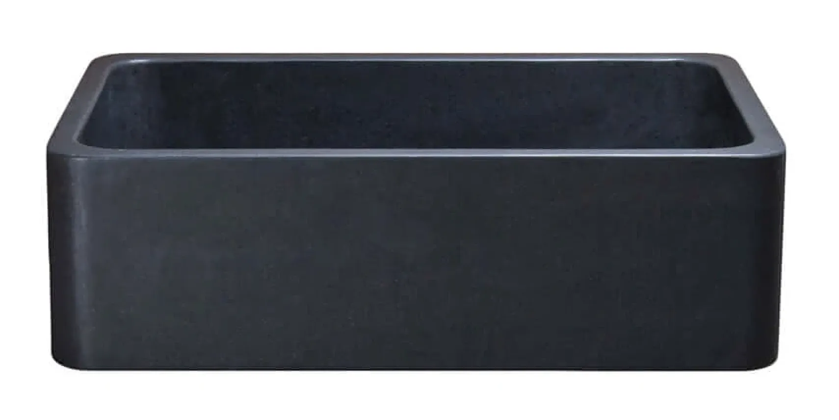 33" Stone Farmhouse Kitchen Sink, Smooth Reversible Apron Front, Black Lava, Black, KF332010SB-NLP-BL