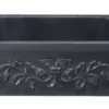 24" Stone Farmhouse Sink, Design Apron Front, Black Lava, Black, KF242010-F2-BL