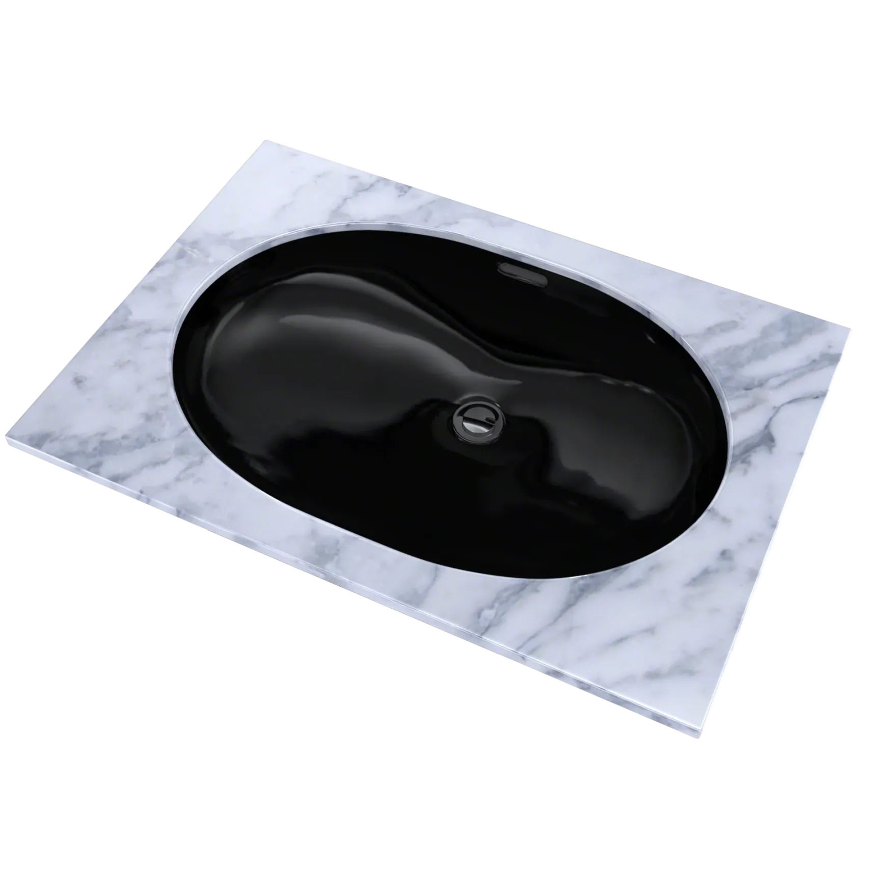 TOTO 19-11/16" x 13-3/4" Oval Undermount Bathroom Sink, Ebony, Vitreous China, LT546#51