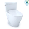 TOTO Aimes One-Piece Elongated 1.28 GPF Toilet with CEFIONTECT and SoftClose Seat, WASHLET+ Ready, Cotton White, Vitreous China, MS626234CEFG#01
