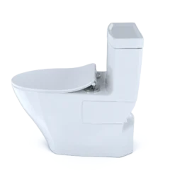 TOTO Aimes One-Piece Elongated 1.28 GPF Toilet with CEFIONTECT and SoftClose Seat, WASHLET+ Ready, Cotton White, Vitreous China, MS626234CEFG#01