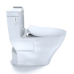 TOTO Aimes One-Piece Elongated 1.28 GPF Toilet with CEFIONTECT and SoftClose Seat, WASHLET+ Ready, Cotton White, Vitreous China, MS626234CEFG#01