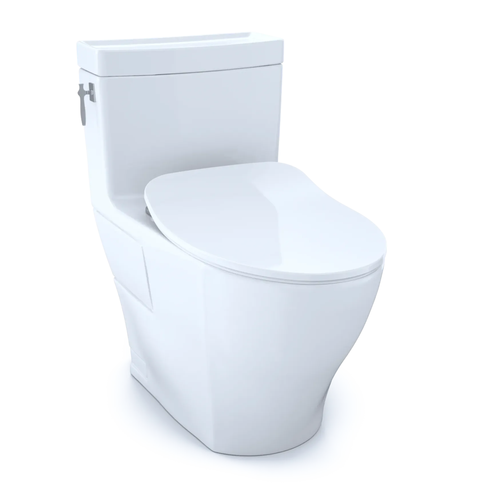 TOTO Aimes One-Piece Elongated 1.28 GPF Toilet with CEFIONTECT and SoftClose Seat, WASHLET+ Ready, Cotton White, Vitreous China, MS626234CEFG#01