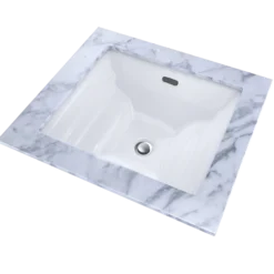TOTO Aimes Rectangular Undermount Bathroom Sink with CEFIONTECT, Cotton White, Vitreous China, LT626G#01