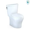 TOTO Aquia IV Arc Two-Piece Elongated Dual Flush 1.28 and 0.9 GPF Universal Height Toilet with CEFIONTECT, WASHLET+ Ready, Cotton White, Vitreous China, MS448124CEMFGN#01
