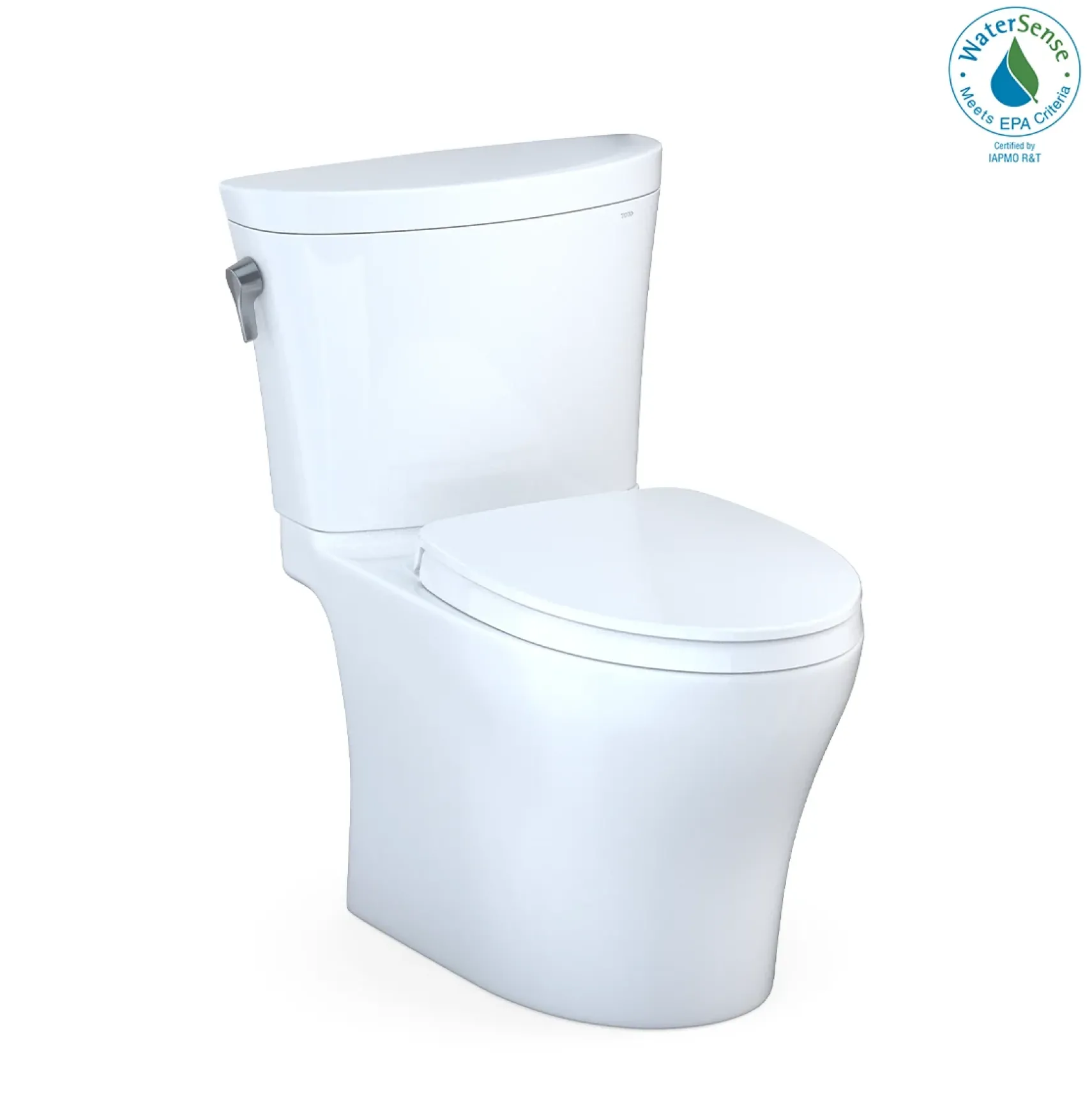 TOTO Aquia IV Arc Two-Piece Elongated Dual Flush 1.28 and 0.9 GPF Universal Height Toilet with CEFIONTECT, WASHLET+ Ready, Cotton White, Vitreous China, MS448124CEMFGN#01