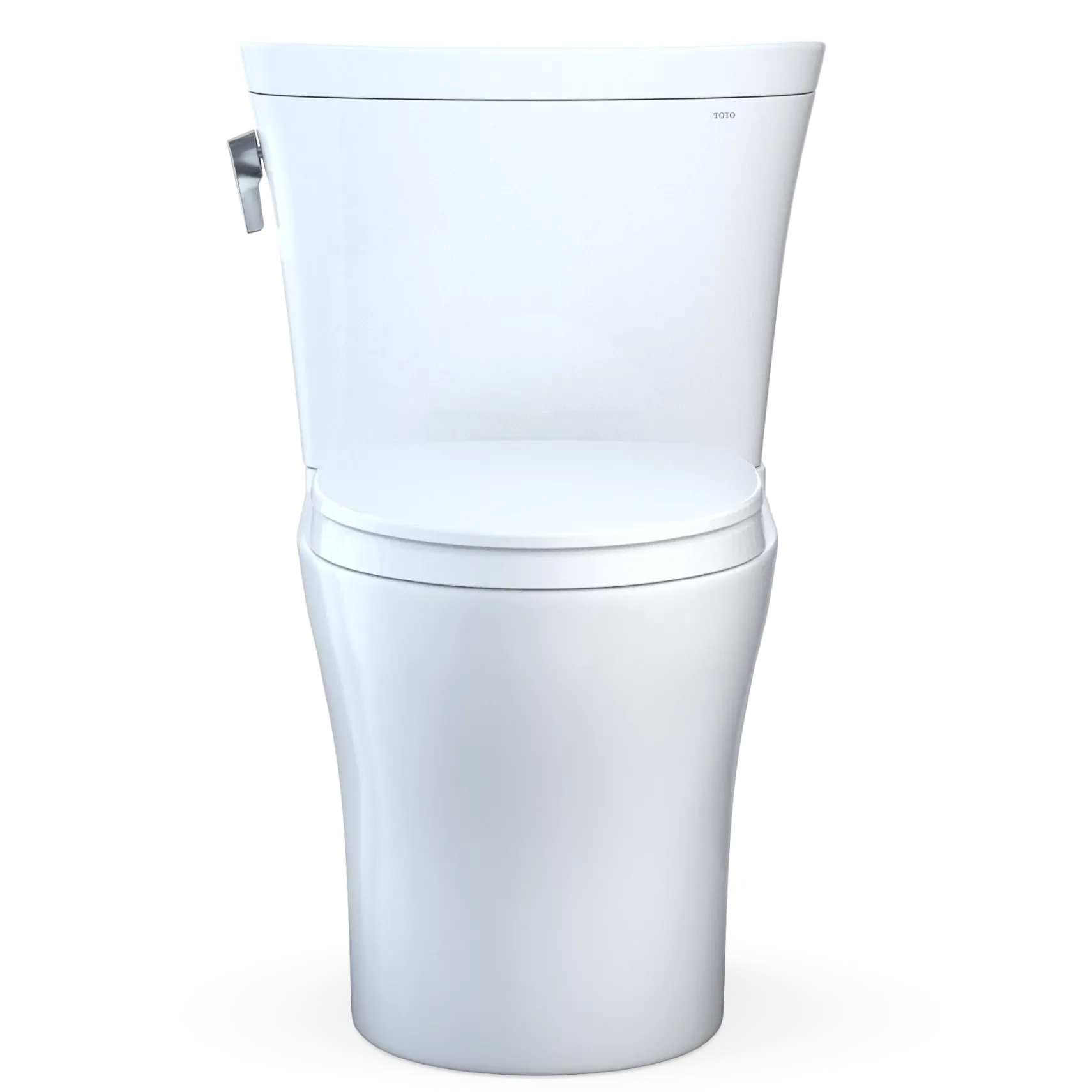 TOTO Aquia IV Arc Two-Piece Elongated Dual Flush 1.28 and 0.9 GPF Universal Height Toilet with CEFIONTECT, WASHLET+ Ready, Cotton White, Vitreous China, MS448124CEMFGN#01