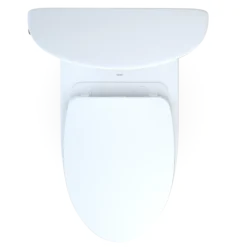 TOTO Aquia IV Arc Two-Piece Elongated Dual Flush 1.28 and 0.9 GPF Universal Height Toilet with CEFIONTECT, WASHLET+ Ready, Cotton White, Vitreous China, MS448124CEMFGN#01