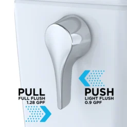 TOTO Aquia IV Arc Two-Piece Elongated Dual Flush 1.28 and 0.9 GPF Universal Height Toilet with CEFIONTECT, WASHLET+ Ready, Cotton White, Vitreous China, MS448124CEMFGN#01