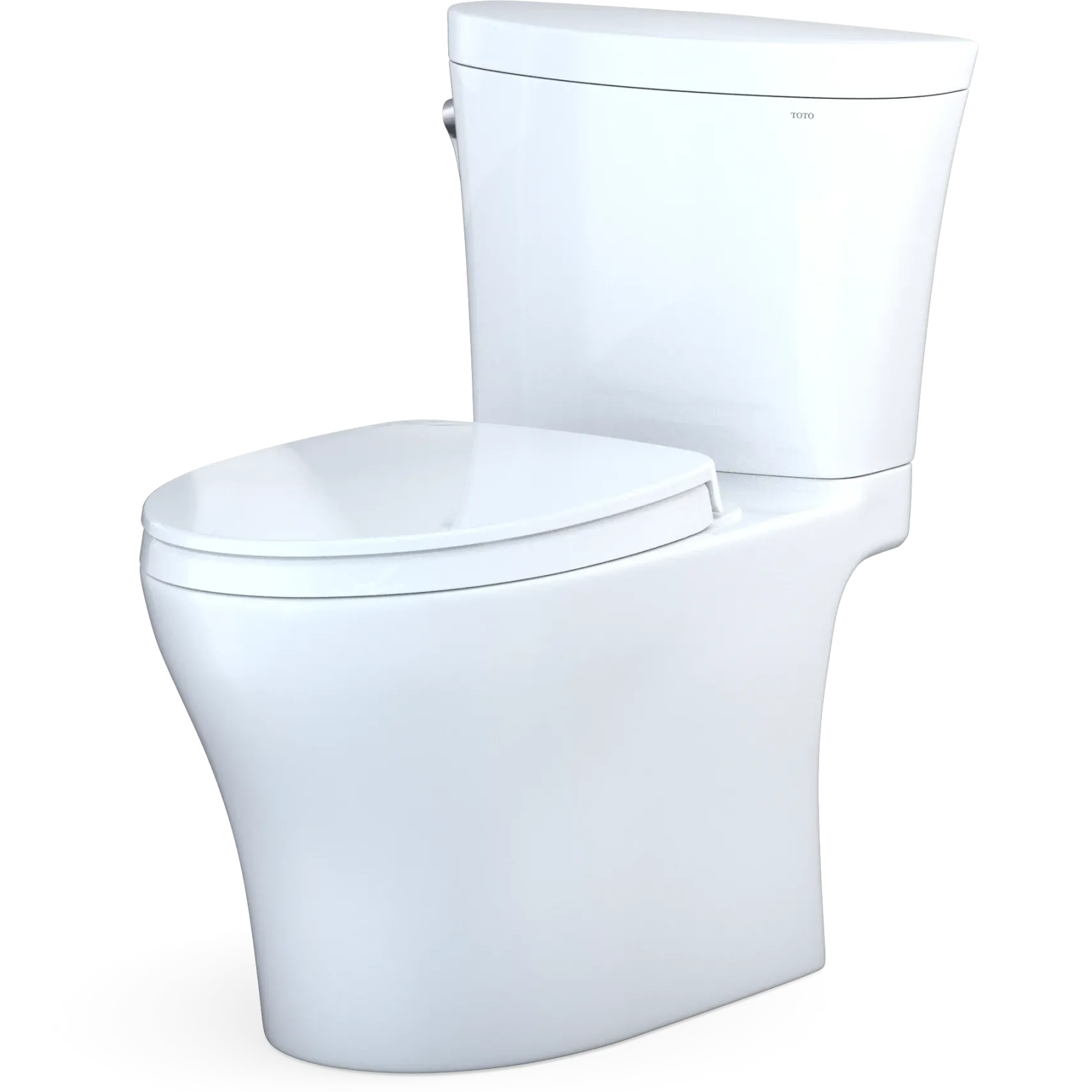 TOTO Aquia IV Arc Two-Piece Elongated Dual Flush 1.28 and 0.9 GPF Universal Height Toilet with CEFIONTECT, WASHLET+ Ready, Cotton White, Vitreous China, MS448124CEMFGN#01