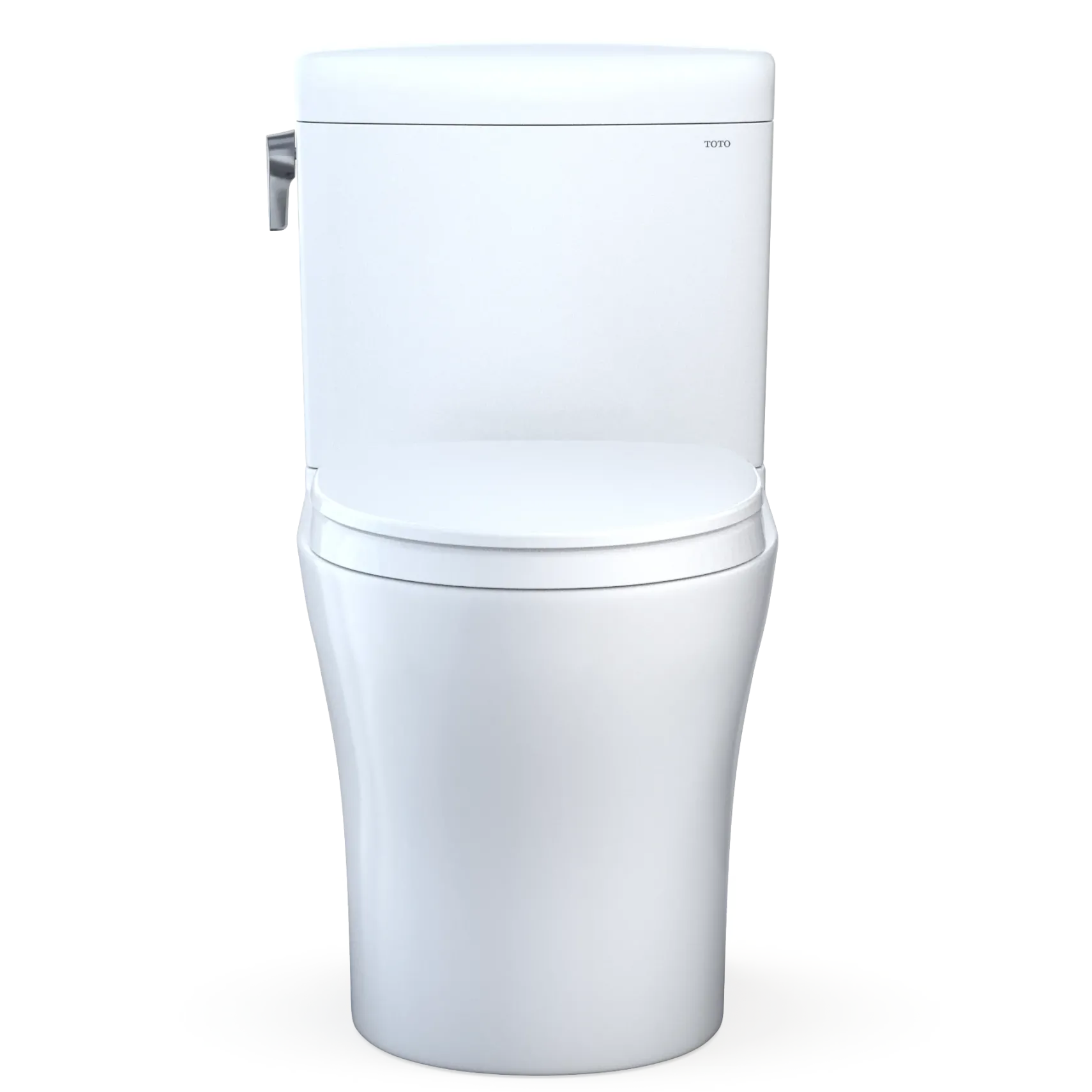 TOTO Aquia IV Cube Two-Piece Elongated Dual Flush 1.28 and 0.9 GPF Universal Height Toilet with CEFIONTECT, WASHLET+ Ready, Cotton White, Vitreous China, MS436124CEMFGN#01