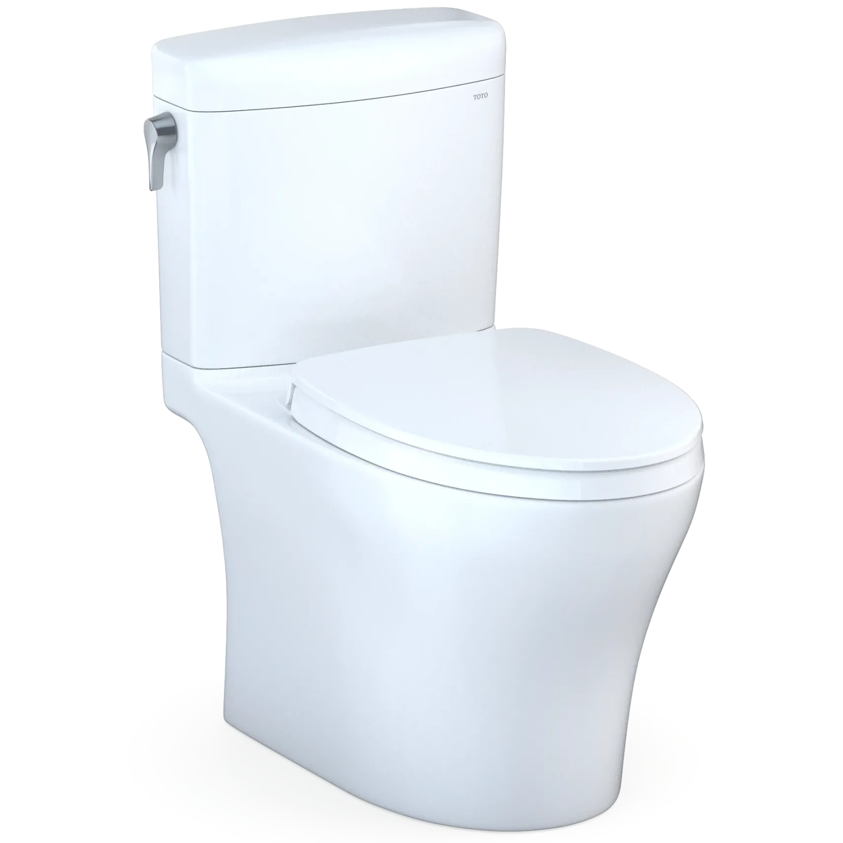 TOTO Aquia IV Cube Two-Piece Elongated Dual Flush 1.28 and 0.9 GPF Universal Height Toilet with CEFIONTECT, WASHLET+ Ready, Cotton White, Vitreous China, MS436124CEMFGN#01