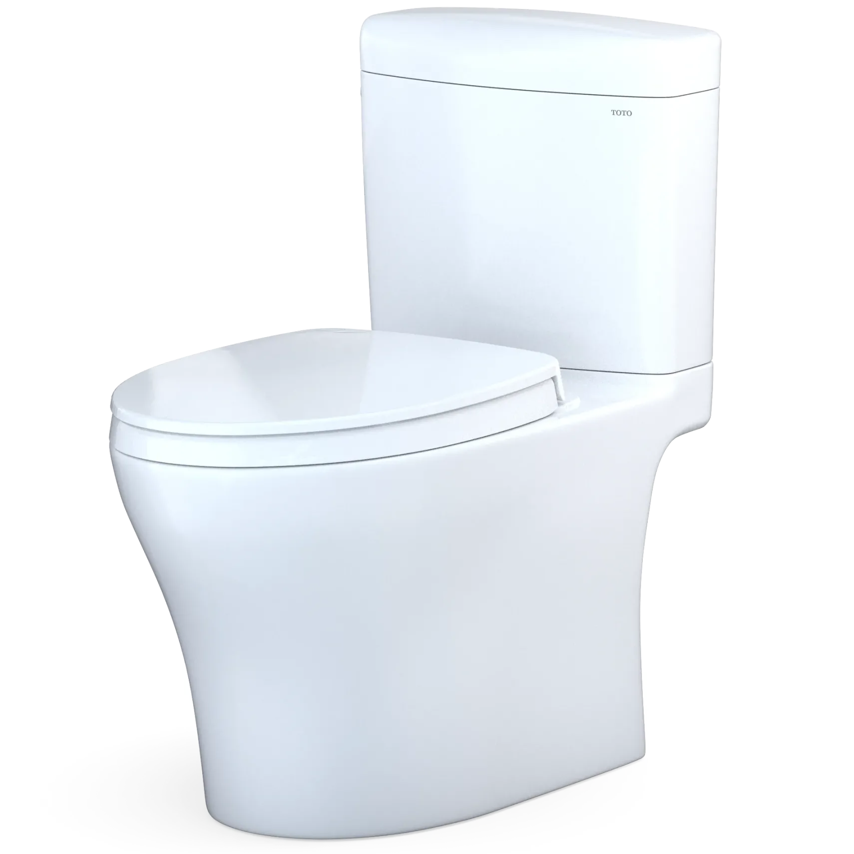 TOTO Aquia IV Cube Two-Piece Elongated Dual Flush 1.28 and 0.9 GPF Universal Height Toilet with CEFIONTECT, WASHLET+ Ready, Cotton White, Vitreous China, MS436124CEMFGN#01