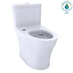 TOTO Aquia IV One-Piece Elongated Dual Flush 1.28 and 0.9 GPF WASHLET+ and Auto Flush Ready Toilet with CEFIONTECT, Cotton White, Vitreous China, CST646CEMFGNAT40#01