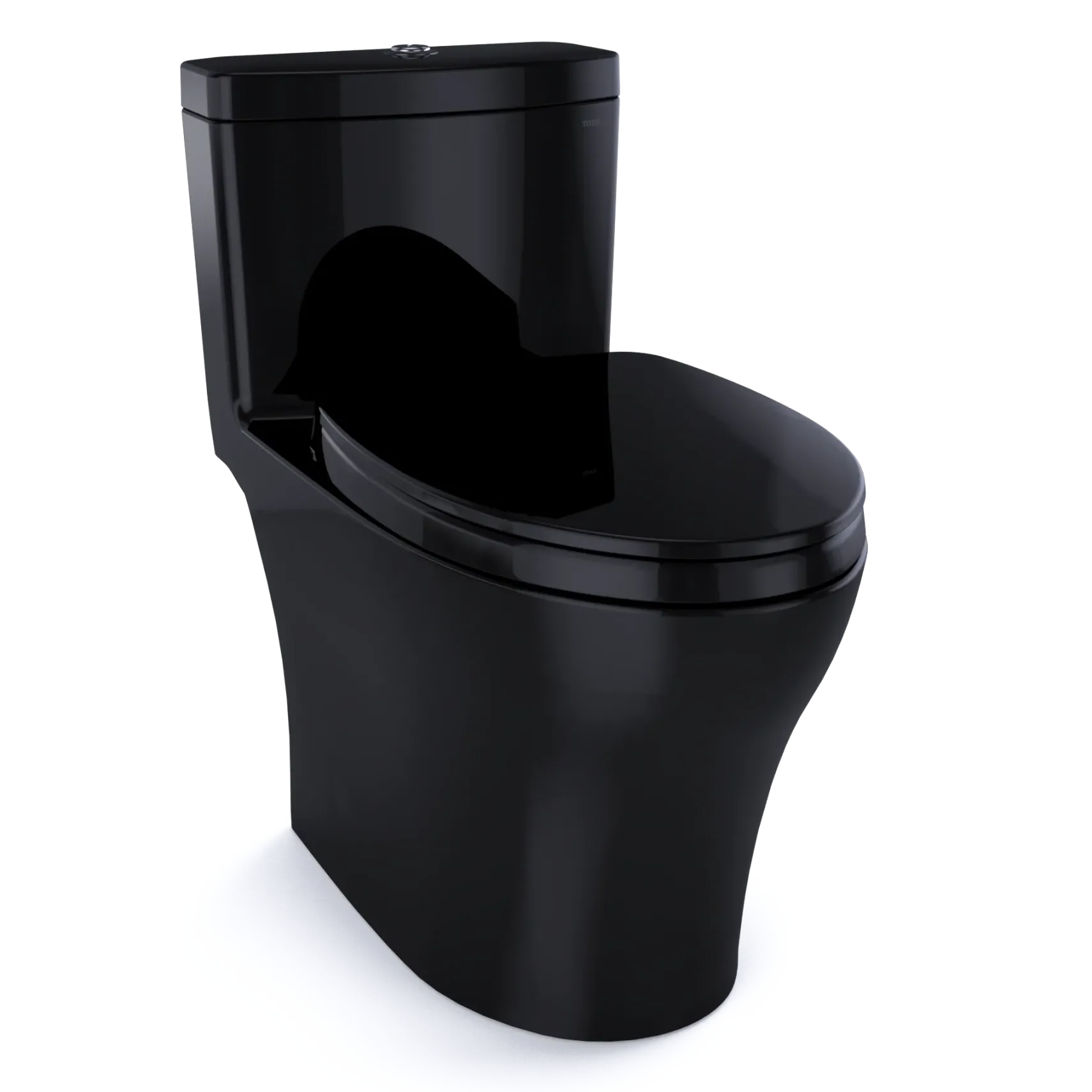 TOTO Aquia IV One-Piece Elongated Dual Flush 1.28 and 0.9 GPF Universal Height, WASHLET+ Ready Toilet, Ebony- Vitreous China, MS646124CEMFN#51