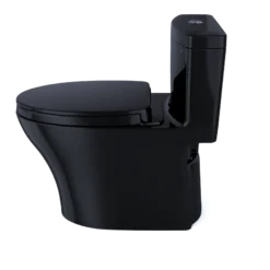 TOTO Aquia IV One-Piece Elongated Dual Flush 1.28 and 0.9 GPF Universal Height, WASHLET+ Ready Toilet, Ebony- Vitreous China, MS646124CEMFN#51