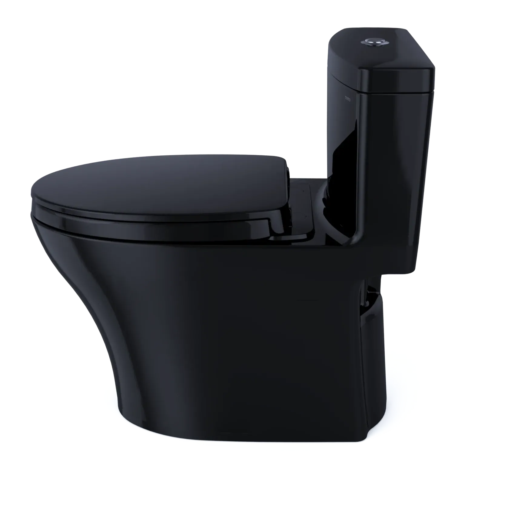 TOTO Aquia IV One-Piece Elongated Dual Flush 1.28 and 0.9 GPF Universal Height, WASHLET+ Ready Toilet, Ebony- Vitreous China, MS646124CEMFN#51