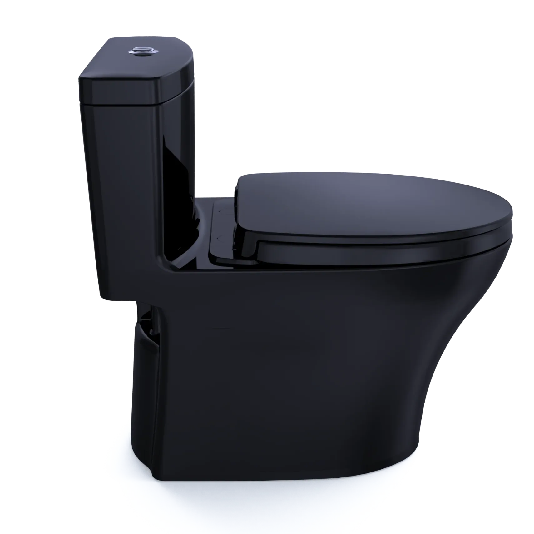 TOTO Aquia IV One-Piece Elongated Dual Flush 1.28 and 0.9 GPF Universal Height, WASHLET+ Ready Toilet, Ebony- Vitreous China, MS646124CEMFN#51