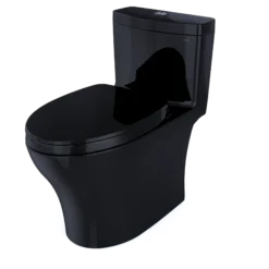 TOTO Aquia IV One-Piece Elongated Dual Flush 1.28 and 0.9 GPF Universal Height, WASHLET+ Ready Toilet, Ebony- Vitreous China, MS646124CEMFN#51