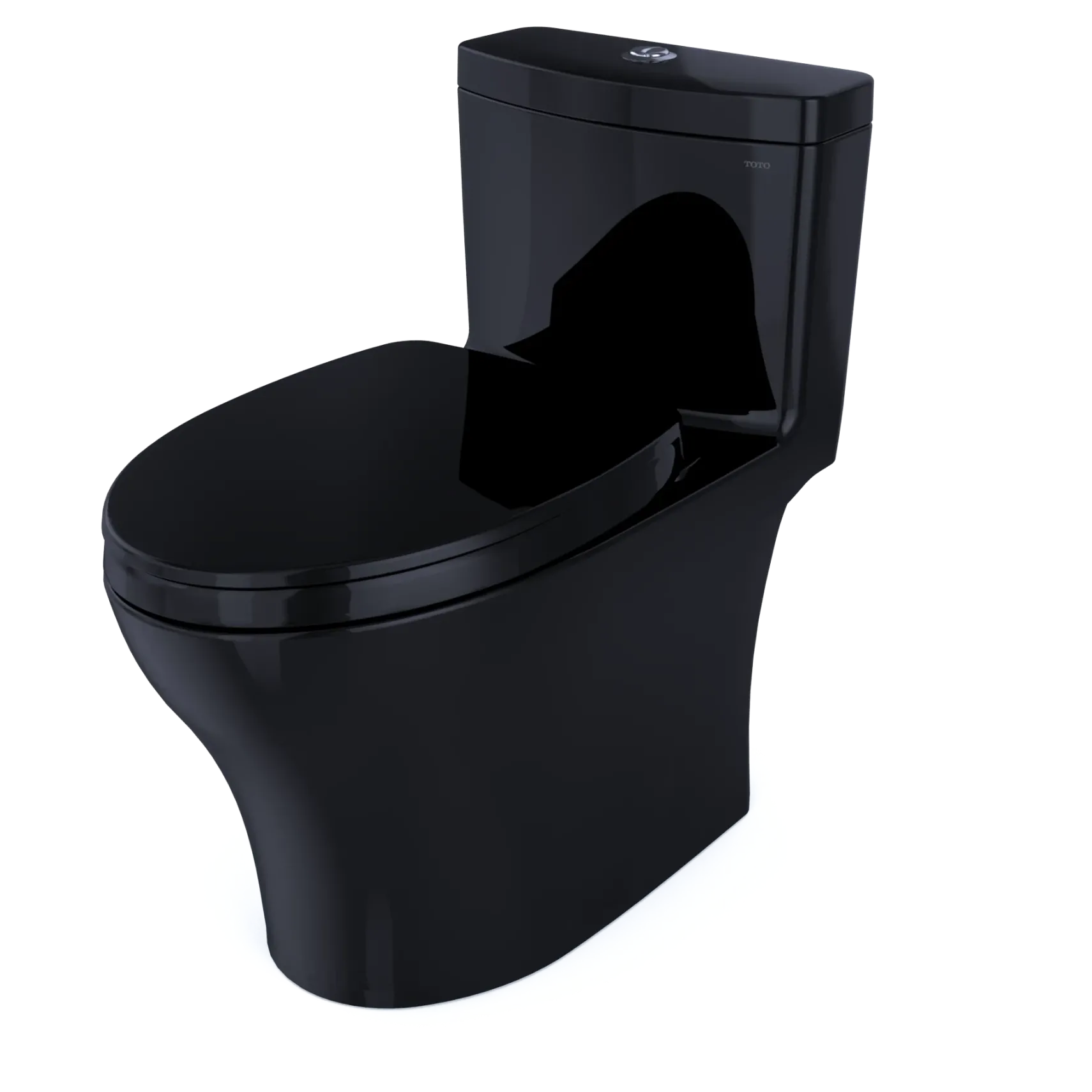 TOTO Aquia IV One-Piece Elongated Dual Flush 1.28 and 0.9 GPF Universal Height, WASHLET+ Ready Toilet, Ebony- Vitreous China, MS646124CEMFN#51