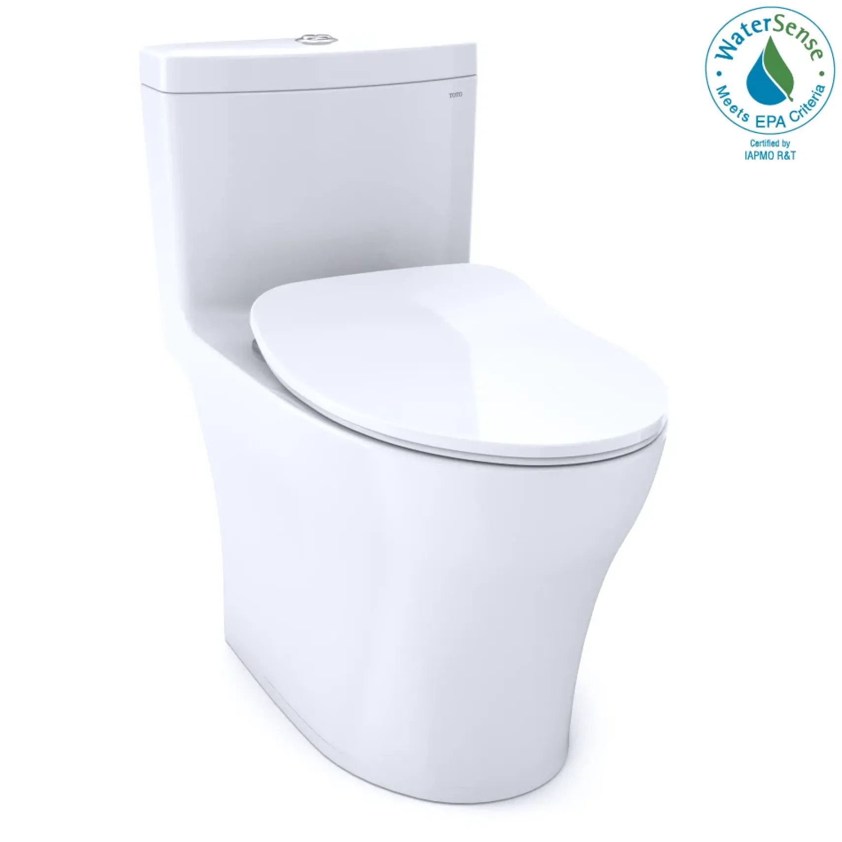 TOTO Aquia IV One-Piece Elongated Dual Flush 1.28 and 0.9 GPF Universal Height, WASHLET+ Ready Toilet with CEFIONTECT, Cotton White- Vitreous China, MS646234CEMFGN#01