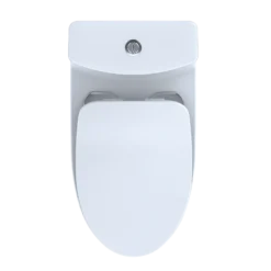 TOTO Aquia IV One-Piece Elongated Dual Flush 1.28 and 0.9 GPF Universal Height, WASHLET+ Ready Toilet with CEFIONTECT, Cotton White- Vitreous China, MS646234CEMFGN#01