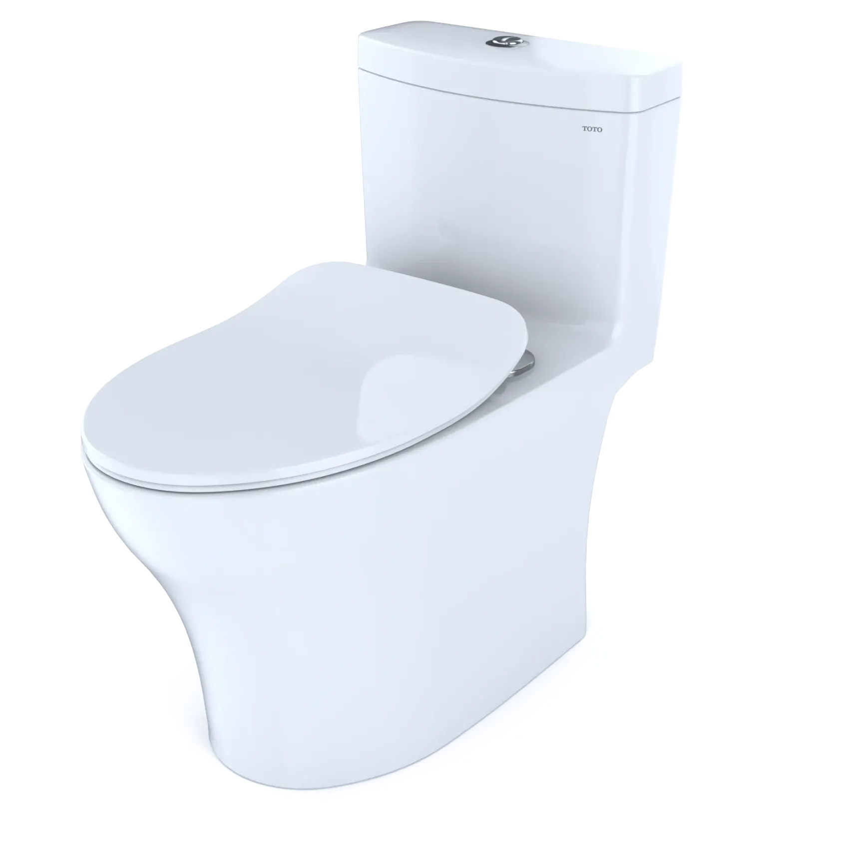 TOTO Aquia IV One-Piece Elongated Dual Flush 1.28 and 0.9 GPF Universal Height, WASHLET+ Ready Toilet with CEFIONTECT, Cotton White- Vitreous China, MS646234CEMFGN#01