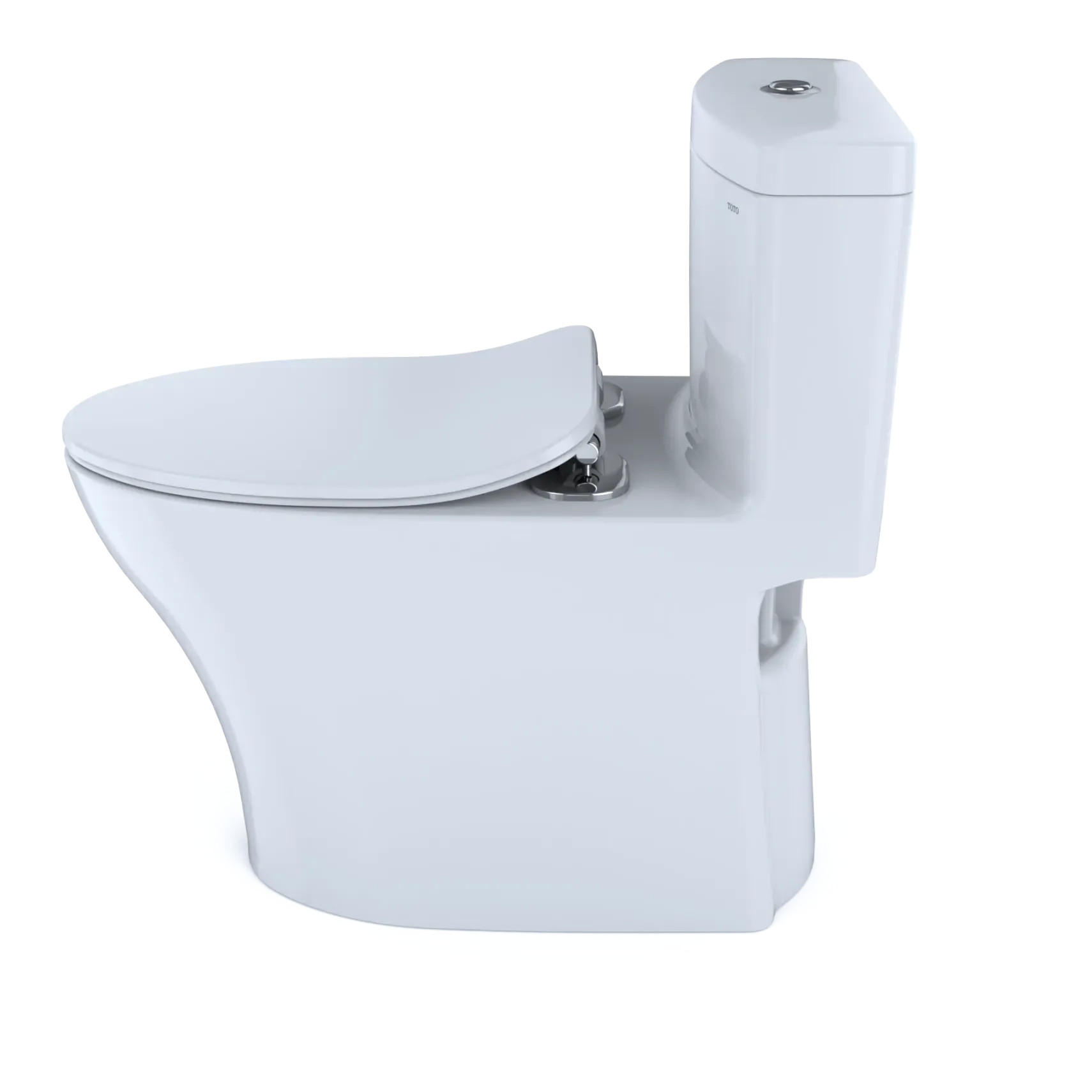 TOTO Aquia IV One-Piece Elongated Dual Flush 1.28 and 0.9 GPF Universal Height, WASHLET+ Ready Toilet with CEFIONTECT, Cotton White- Vitreous China, MS646234CEMFGN#01